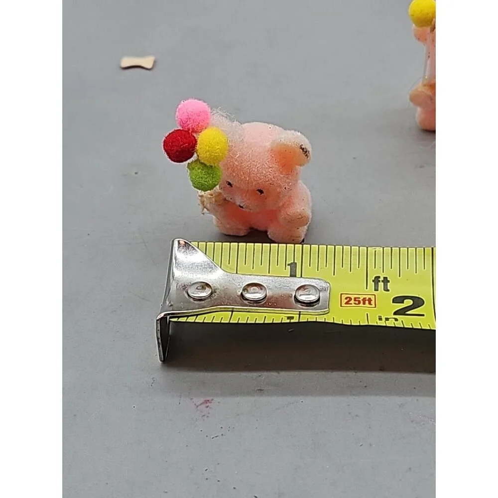 Vintage Avon Russ Flocked Teddy Bear Birthday or Christmas‎ Ornaments 8